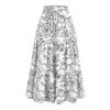 Women's Ruffled Spring Casual Long Skirt Plain Color Skirt Retro Pleated Skirt
