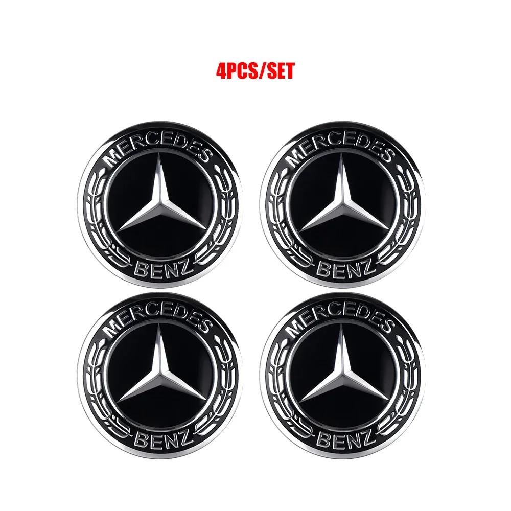 WUAHN1 For Mercedes Benz 56/60/65MM Car Wheel Center Cover Sticker Hub Cap Badge For Mercedes Benz ML W166 GLE C167 B E A C Class W205