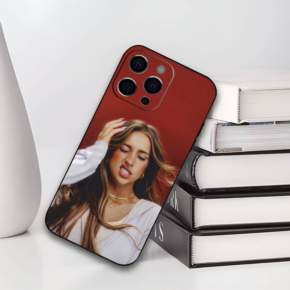 T-Tate McRae Singer Phone Case For iPhone 17,16,15,14,13,12,11 Plus,Pro Max,XS,Soft Silicone Black Cover
