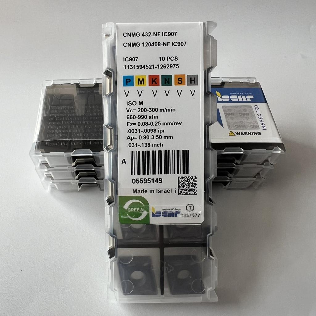 ISCAR / CNMG120408-NF IC907 / Industrial indexable carbide inserts 10 Pcs