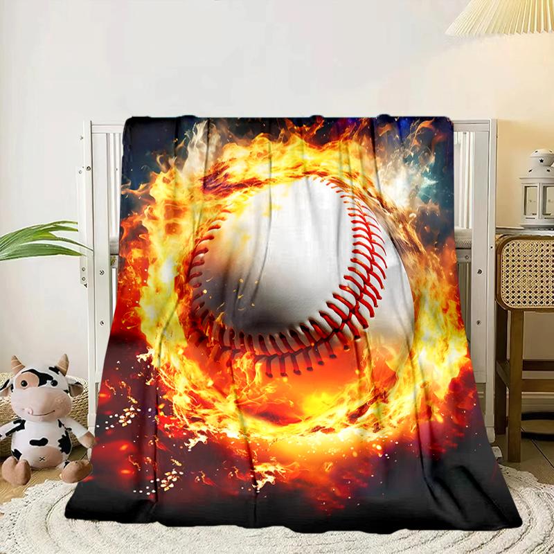 Soccer Ball Bursting Through Blanket Flannel Blanket for bed, sofa, Camping, Hiking, Picnic Essentials, gift for family Fan gifts