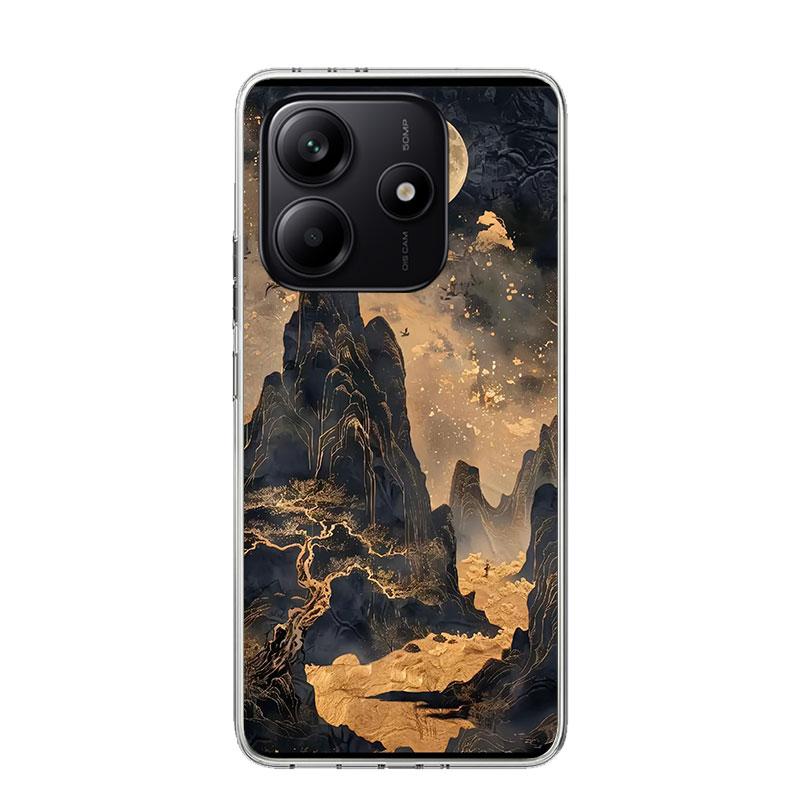 Чехол для телефона в китайском стиле с рисунком тушью для Xiaomi Redmi Note 15 14 13 12S 12 Pro Plus 11S 11E 11 11T 10S 10 Арт Мягкий рисунок