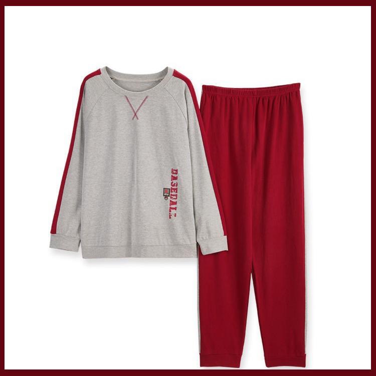 Женские пижамные костюмы с длинным рукавом Sprinf Осенний спортивный костюм Пижамы Повседневная свободная зимняя домашняя одежда Плюс размер M-5XL Пуловер с круглым вырезом Хлопок