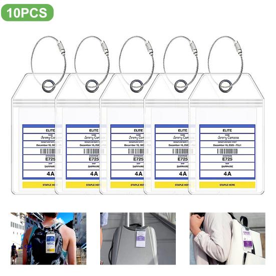 10 шт. круизная багажная бирка с петлей, широкий держатель багажной бирки Cruise Essentials, бирка с уплотнением на молнии, многоразовый водонепроницаемый держатель для круизных документов, карнавал