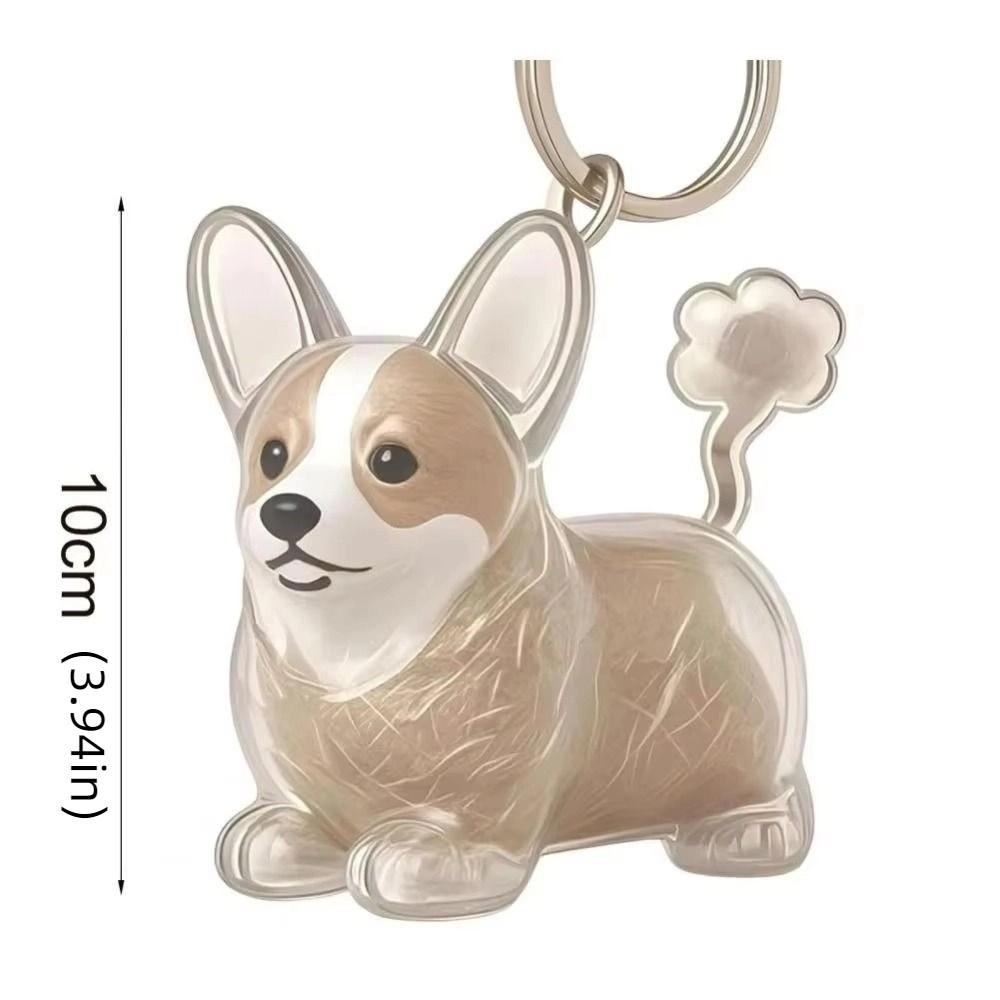 Transparent Pet Hair Keychain Dog Shape Puppy Pendants Cartoon Dog Hair Storage Box  Jewelry Gift