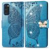 Кожаная книжка с блестящей бабочкой для Samsung Galaxy S25 Ultra S24 Plus S23 FE A55 A35 A36 A56 A26 A06 A16 Кошелек Чехол с блестками