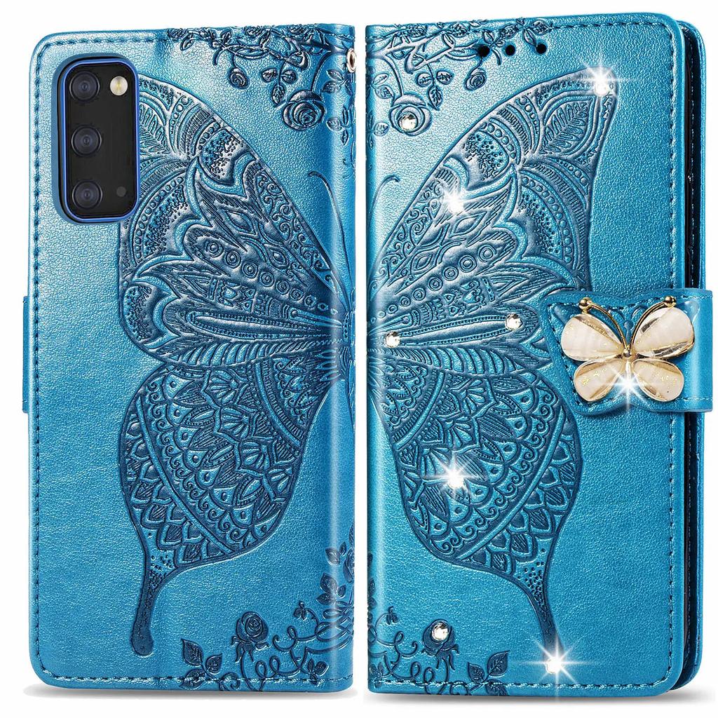 Кожаная книжка с блестящей бабочкой для Samsung Galaxy S25 Ultra S24 Plus S23 FE A55 A35 A36 A56 A26 A06 A16 Кошелек Чехол с блестками