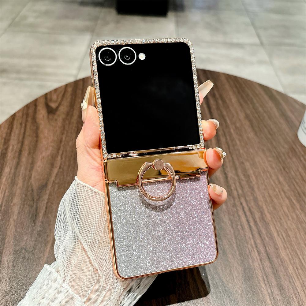 Чехол для Samsung Galaxy Z Flip7 5G с блестящим дизайном, украшенный стразами, жесткий ПК чехол для телефона