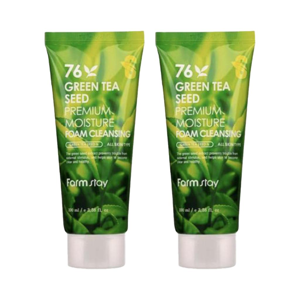 FARM STAY 76 Green Tea Seed Premium Увлажняющая очищающая пенка 100 мл (3 варианта)