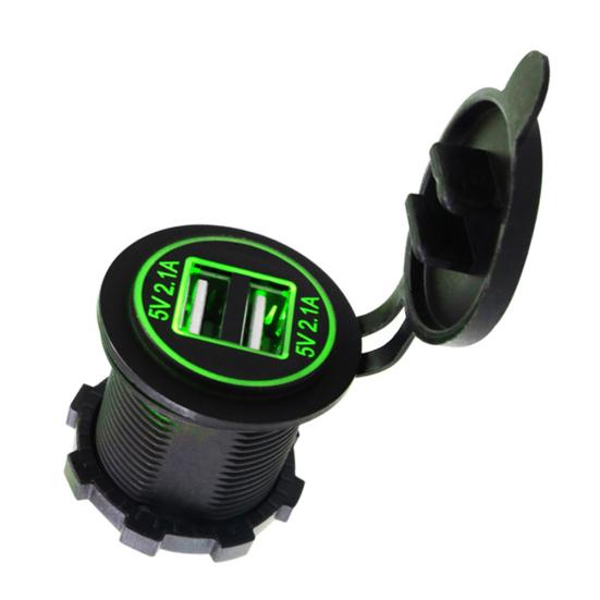 5V 2.1A Двойные USB-порты Светодиодный дисплей Автомобильное зарядное устройство для мотоцикла Телефон Адаптер