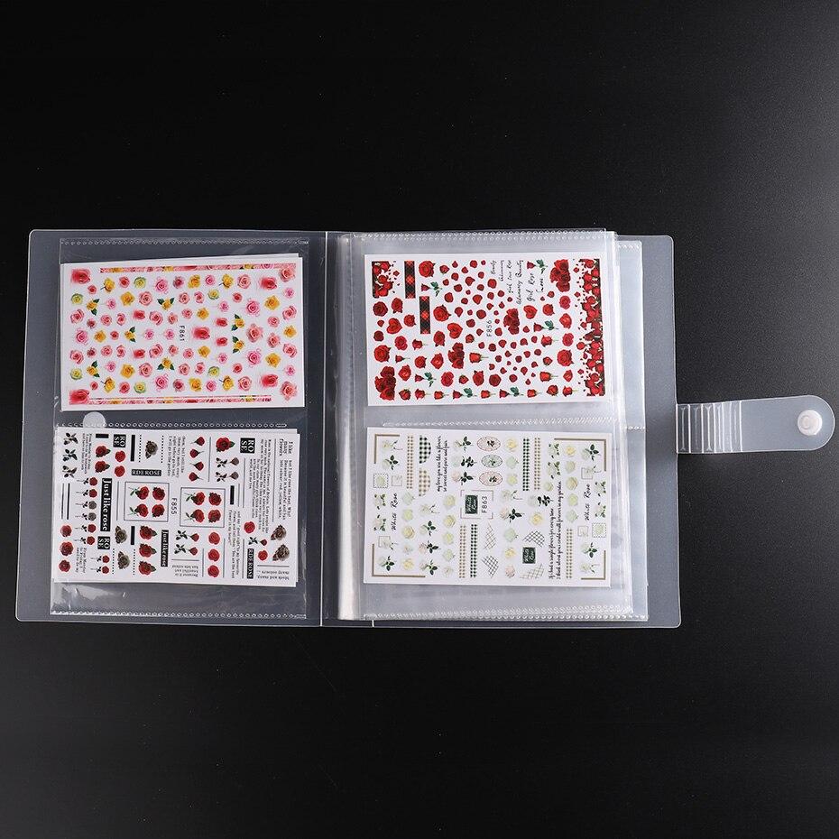 80 слотов, наклейки для ногтей, книга для хранения, пустая коллекция, держатель для книг, дисплей с изображением полки, наклейка, фотоальбом, маникюрные инструменты