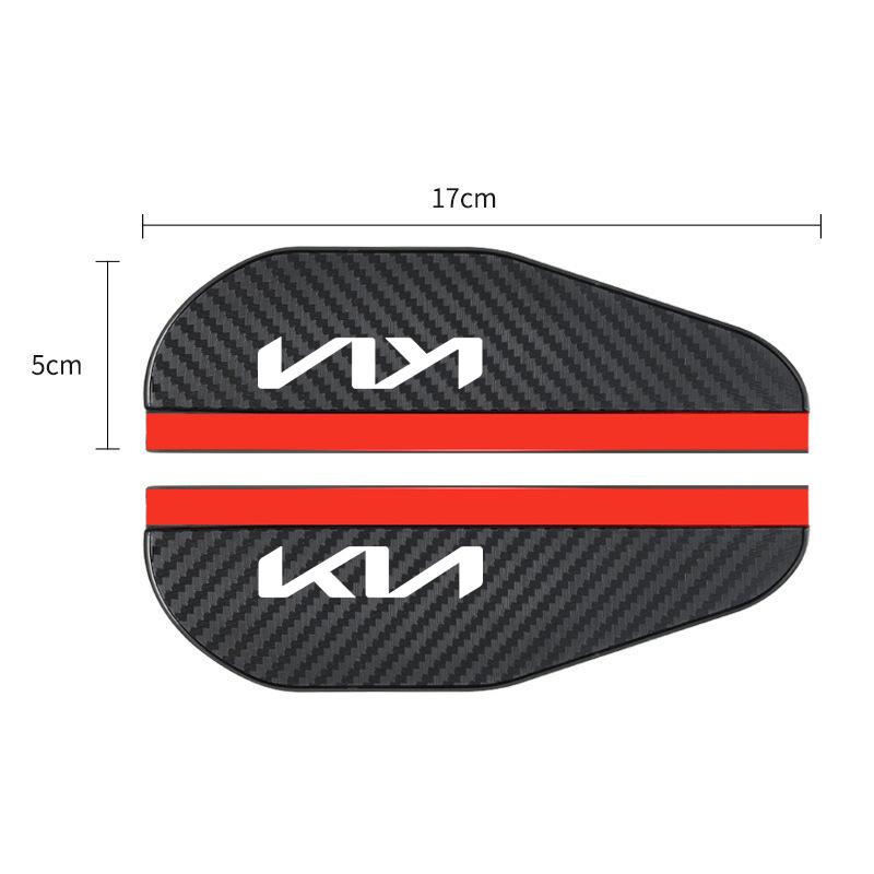cqnzrj1 For Kia Morning Picanto Ray Sorento XCeed Soul Cerato Venga Cade 2Pcs Car Logo Rearview Mirror Rain Eyebrow Stickers Accessories