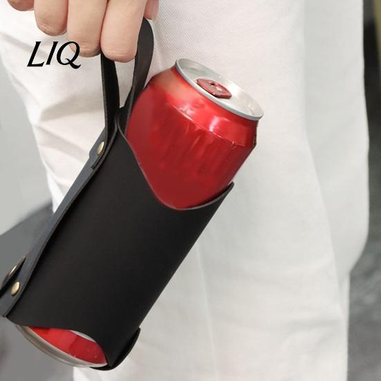 Waterproof Bottle Holder Waist Hanging Beer Holder, Faux Leather Soda Beverage Drink Can Travel Portable Holster for Belt, Accessories Lovers Durable