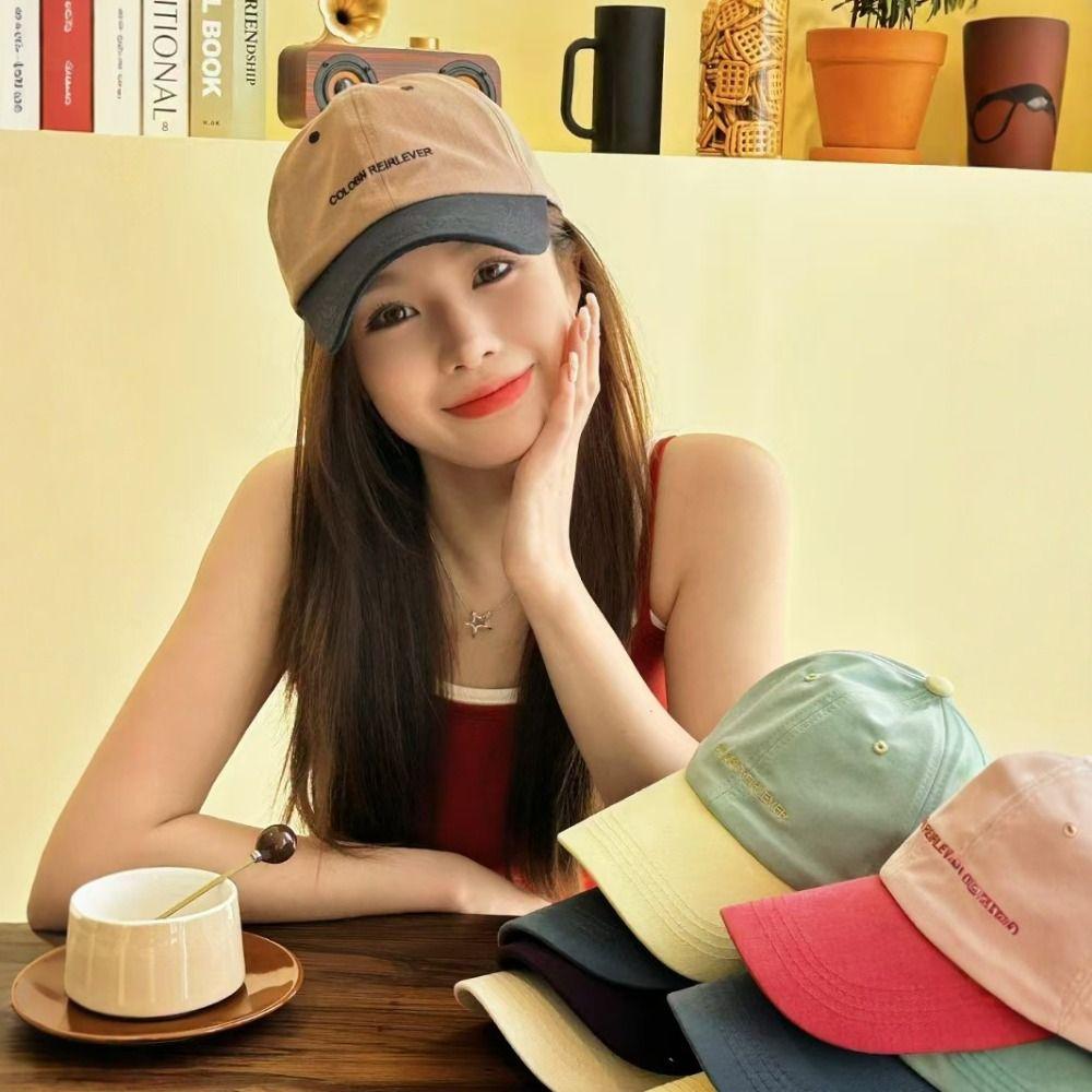 Корейская вышитая бейсболка Новая уличная кепка с козырьком Модная бейсболка с буквой для подростков