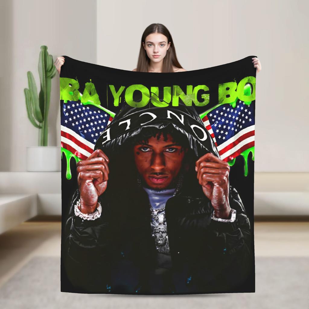 YoungBoy Never Broke Again Super Soft Blankets Camping Plush Throw Blanket Novelty Couch Chair Flannel Bedspread Sofa Bed Cover