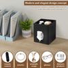 2 In 1 Square Tissue Box Cover PU Leather Cube Facial Tissue Dispenser with Top Tray Desktop Decoration for Home Bathroom Office