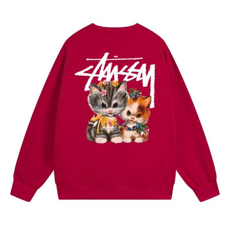 Classic Print Hoodie Mens Loose Fit Crewneck Cotton Sweatshirt Casual Wear