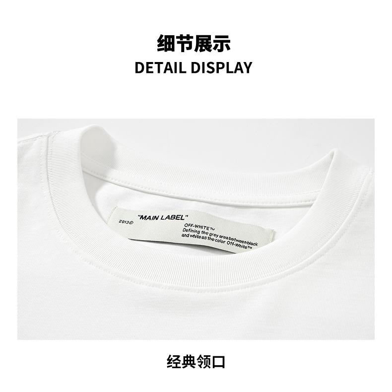 New round neck short sleeved T-shirt for couples, trendy street double arrow pattern decoration