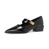 Pointed Single Shoes Women's Thick Heel with Shallow Mouth Mary Jane Shoes Sexy Temperament High Heels