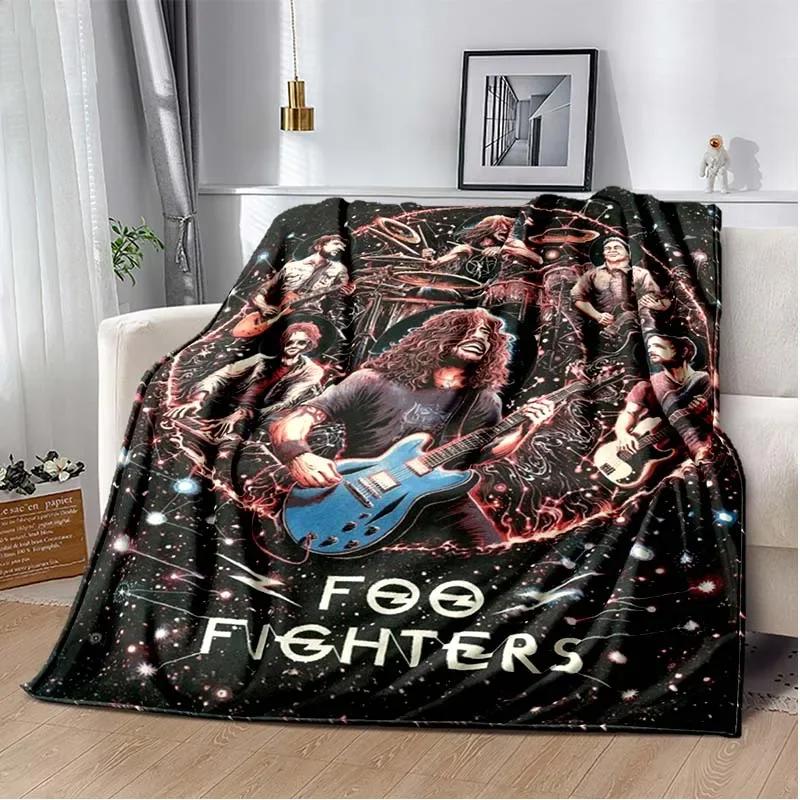 Плед с логотипом Foo Fighters, Легкий теплый плед для дивана, кровати, офиса, автомобиля, Наколенники, одеяла, Decke, couverture, stragulum