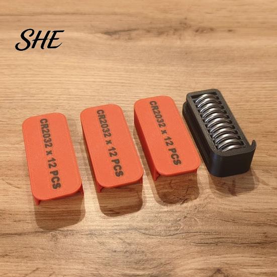 Portable Battery Storage Button Box, with Independent 12 Slots And Push-Pull Sliding CR2032 Case Cover, Dustproof Waterproof Safe Case, for Coin Cell