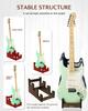 STRICH Wooden Guitar Front Stand for and Stage Walnut Color 3 L-3EW Floor-Mounted Stand, 3-Guitar Capacity, Display, Space-Saving, Multi-Guitar Home,