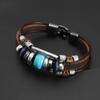 Bracelet Fashion Turquoise Retro 1PC Multi-layer Charm Leather Bracelet Party Gift Personality Ethnic Style Couple Beaded