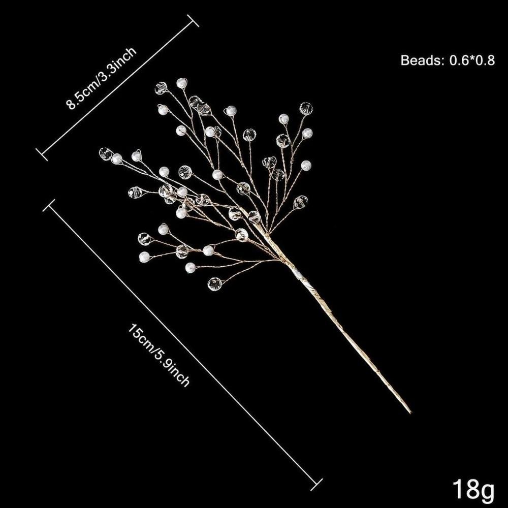 Transparent Bead Crystal Tree Branches Glitter Finish Water Drop Design Glitter Tree Branches Lifelike Style Pentagram Shape