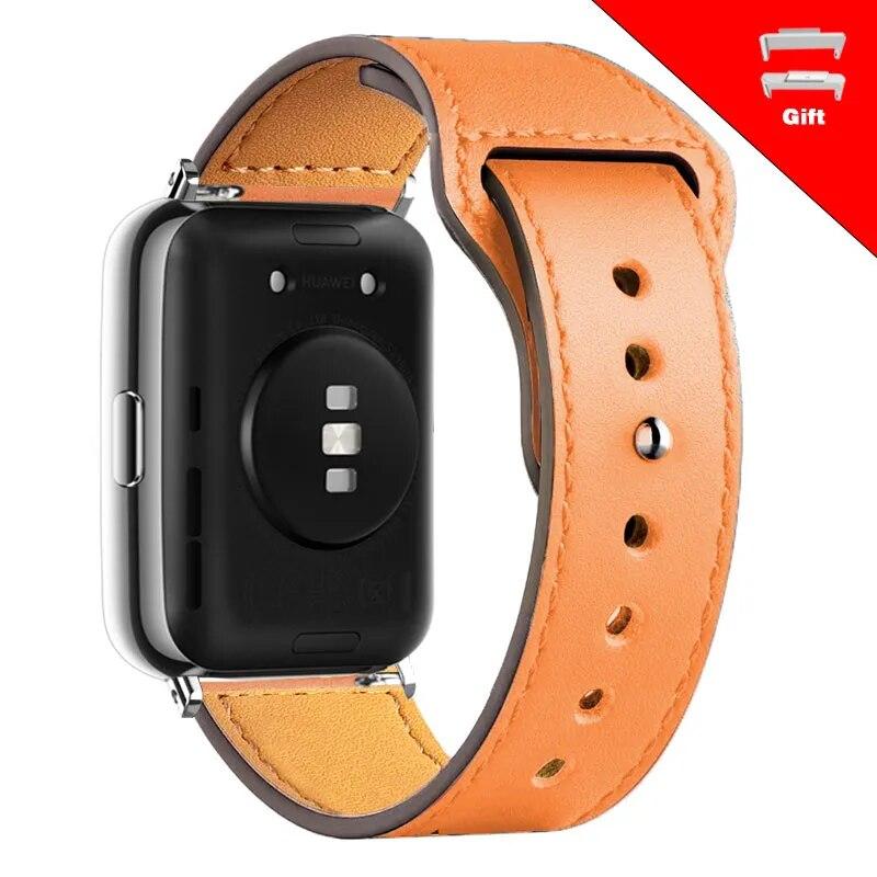 Кожаный ремешок для часов Huawei Fit 2, сменный ремешок для умных часов, спортивный браслет в стиле ретро, браслет с петлей Fit2, аксессуары для ремешка для часов