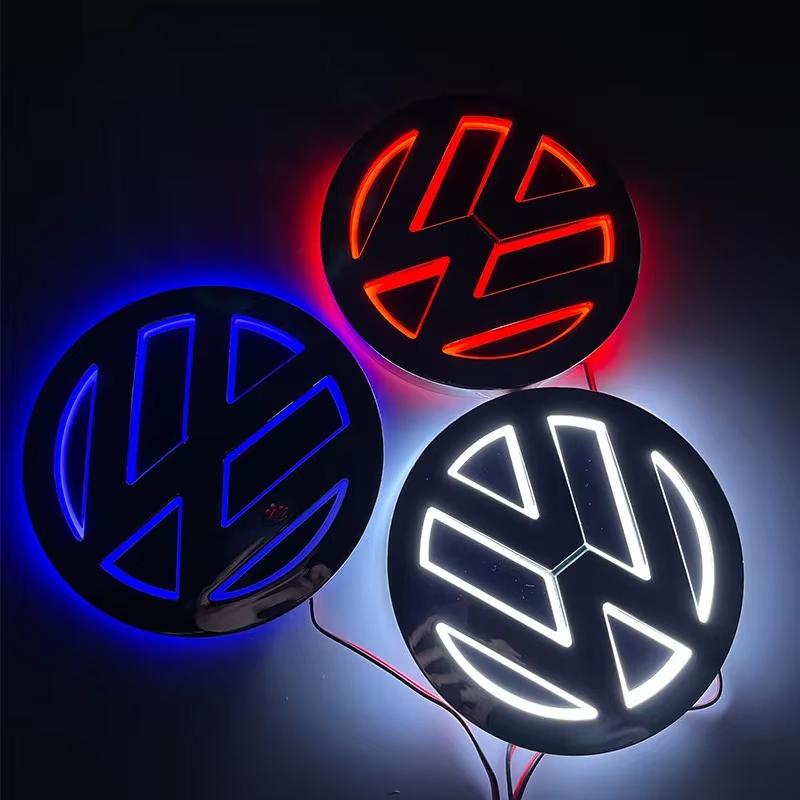 1pcs 11cm Logo Light LED Rear Badge Light Front Grille For VW POLO MAGOTAN Passat CC Bora Golf Jetta Logo Light Trunk Sticker Kl0