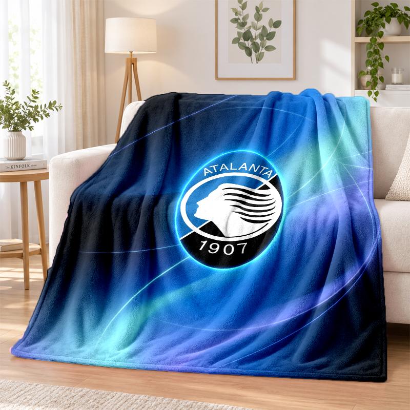 Atalanta FC Printed Flannel Blanket Warm Comfort Bed Throw For Indoor Home Decoration