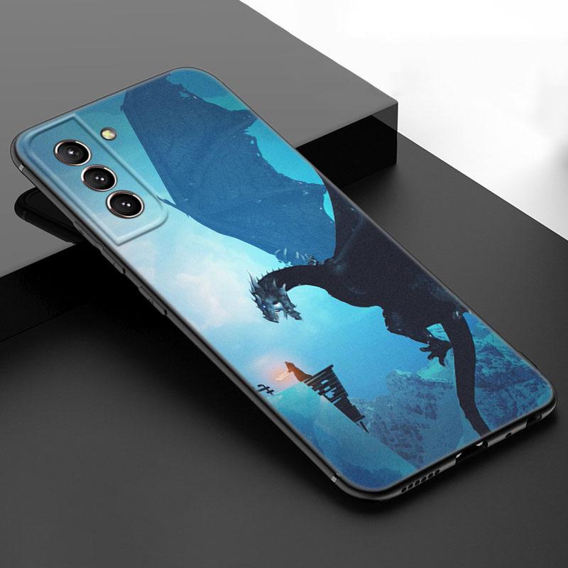 Дракон Мать Престолов Черный силиконовый чехол для телефона Samsung Galaxy S23 S21 S20 FE S24 S22 Ultra S10E S10 S9 S8 Plus