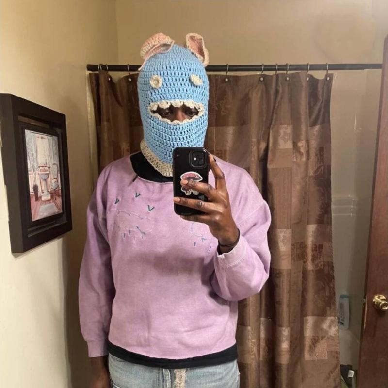 New Handmade Crocheted White Daisy Fisherman Hat with Rainbow Pattern for Adults