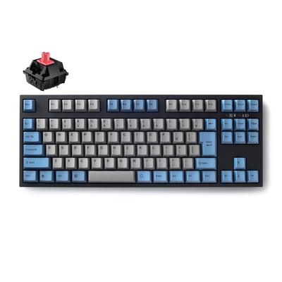 LEOPOLD FC750RBT СЕРО-ГОЛУБОЙ Японская раскладка Kanaless Tenkeyless 91 клавиша Переключатели с возможностью горячей замены Питание от батареек AAA Новейшие переключатели CHERRY MX2A красные