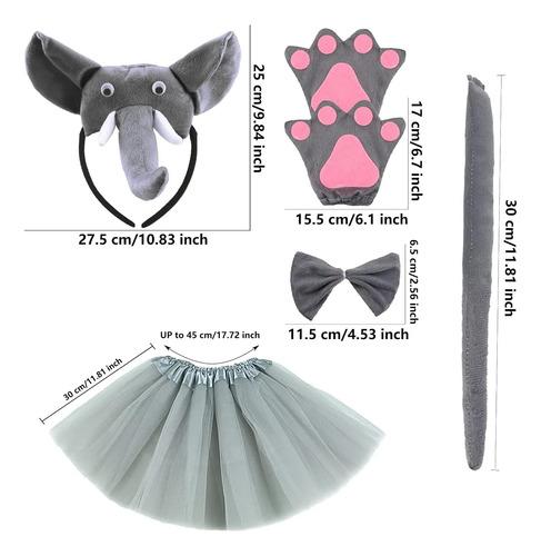 Elephant Costume Kit For Kids, 5 Pieces, Elephant Headband