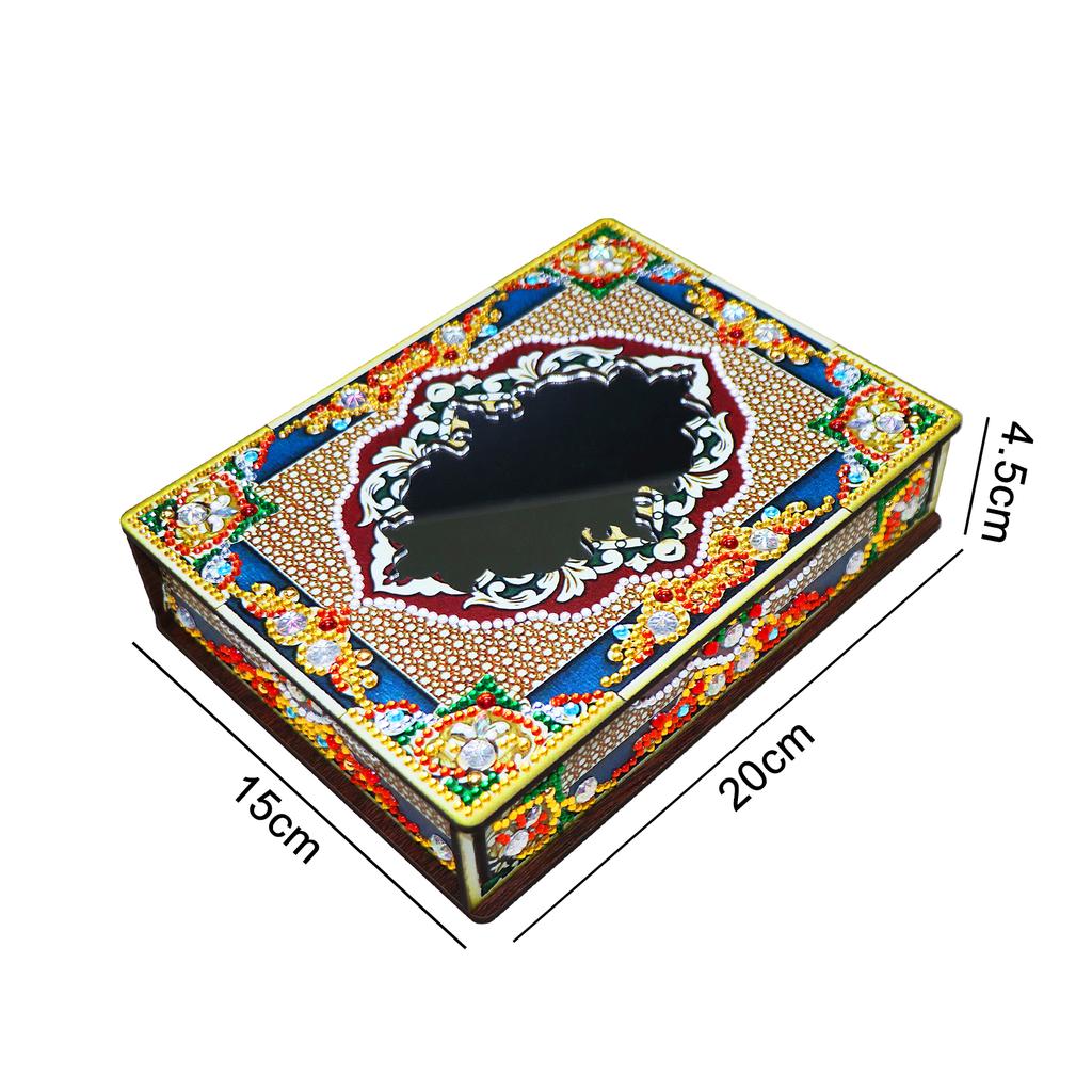 Classic Mandala Diamond Painting Jewelry Storage Case DIY Special Shaped Drill Wood Organizer Mosaic Art Kit Handmade Xmas Gifts