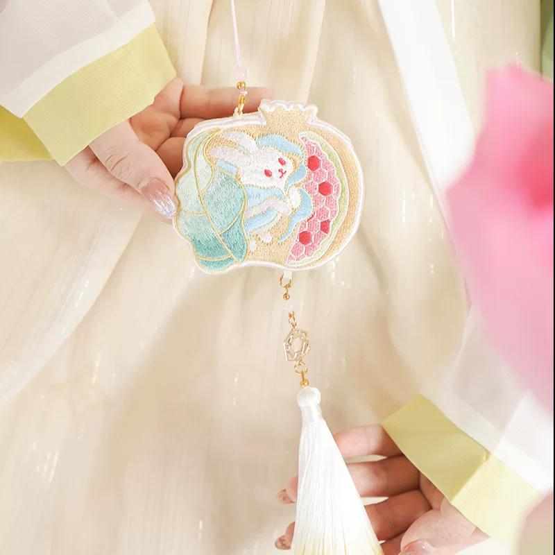 Dragon Boat Festival Perfume Bag Embroider Rabbit Cartoon Halterneck Sachet Pendant Shaped Han Dynasty Pouch Retro-Style Accessories Creative Stylish
