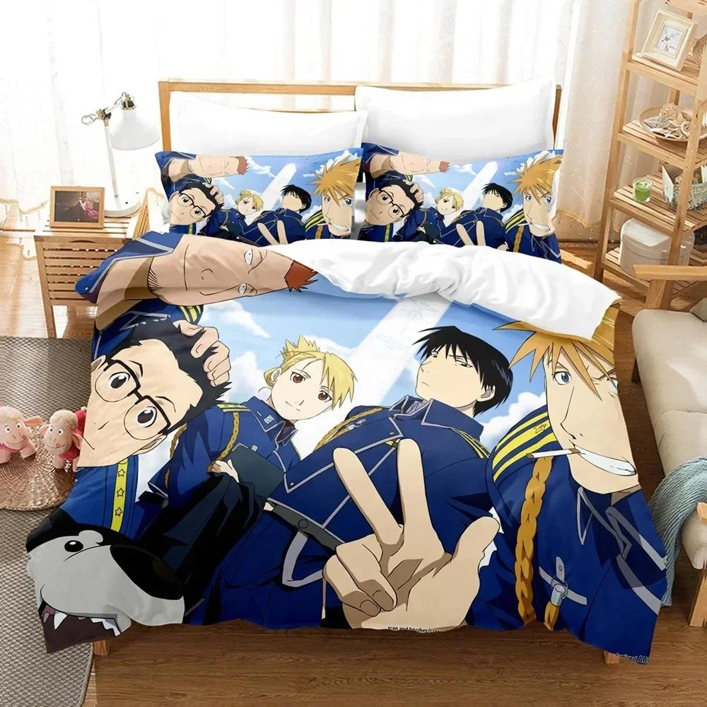 Anime Fullmetal Alchemist Bedding Set Duvet Cover Bedroom Comforter Single Twin King Size Quilt Cover Home Textile