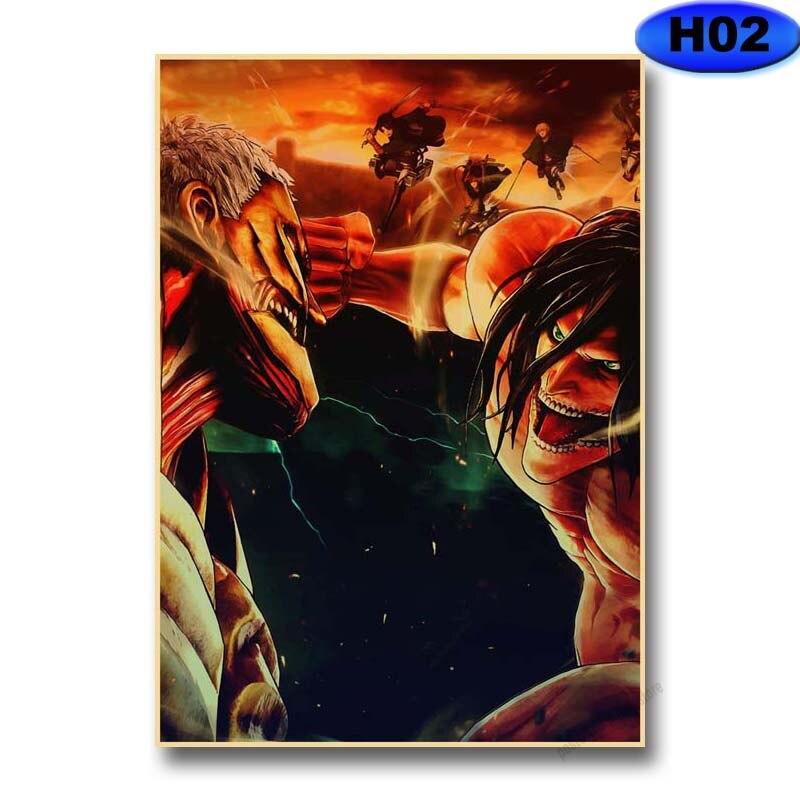 Attack On Titan Season 4 Poster Retro Kraft Paper Posters Prints Anime Decor Home Living Room Bar Art Painting Wall Stickers