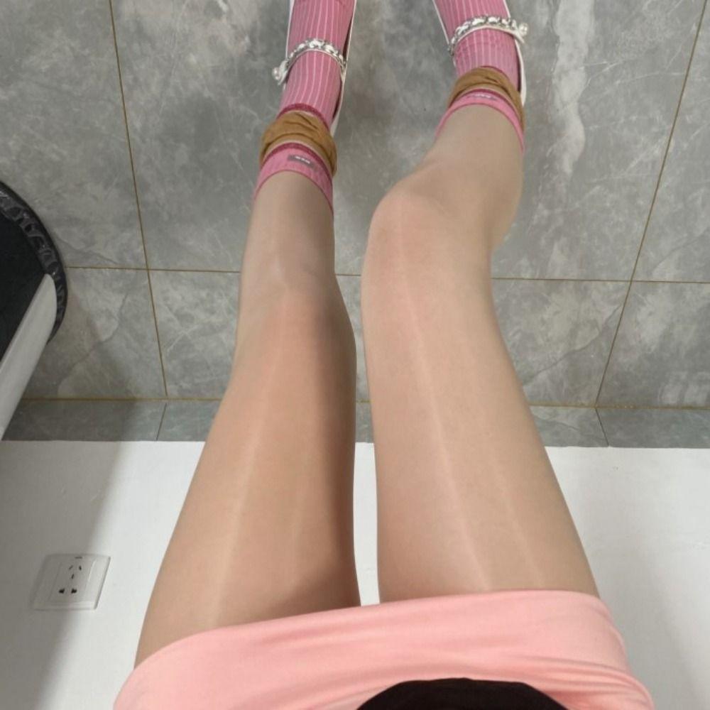 Масло Блестящие Колготки 360° Бесшовная Ластовица Формирующие Шелковые Чулки Высокой Плотности Мокрый Эффект Эластичные Блестящие Масляные Колготки Женские