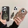 Чехол для телефона из силикона с текстурой кожи «Рождественская елка Снежинки» для IPhone 17 Air 16E 11 12 14 13 15 16 17 Pro Max Защитный Чехол