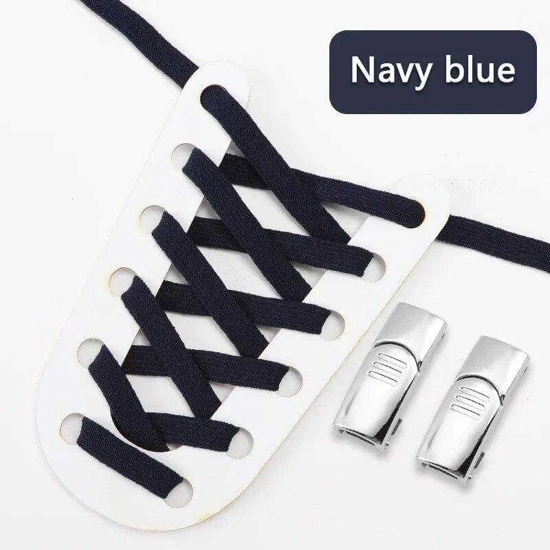 1Pair Magnetic Elastic Laces Sneakers Shoelaces Lock No Tie Shoe Laces Without Ties Double-layer Kids Adult Shoes Accessories