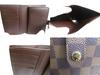 Authentic LOUIS VUITTON Damier Brown Leather Bifold Wallet Viennois #a460  Seller refurbished