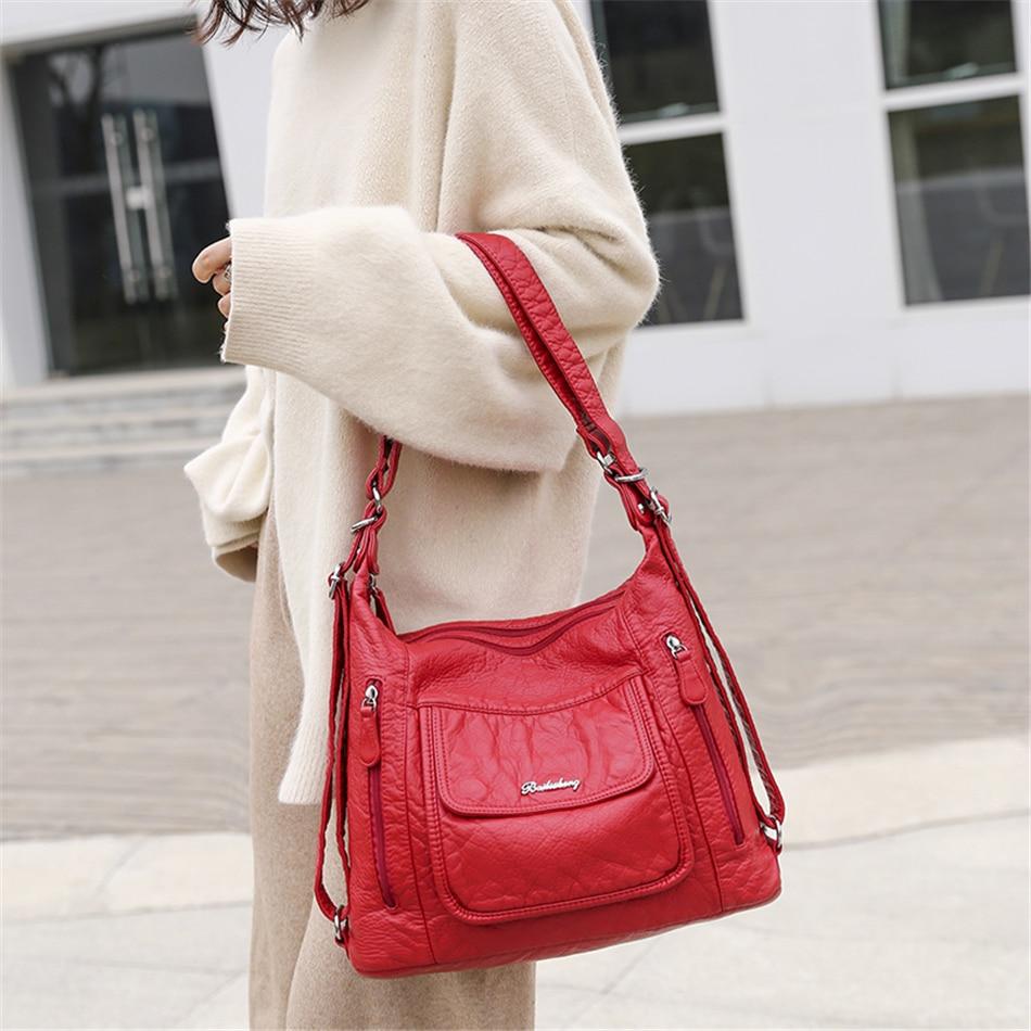 Качественные кожаные роскошные сумки, женские сумки, дизайнерские многофункциональные сумки на плечо для женщин, дорожная сумка 2021, Mochila Feminina