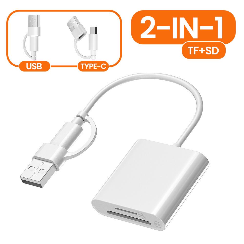 Универсальный картридер Type-C для Huawei, Xiaomi, Apple - Поддерживает TF, SD-карты, USB-накопители, Автомобиль, Камеру