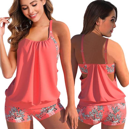 2 шт./компл. стильный пляжный комплект бикини с U-образным вырезом для плавания, дышащий быстросохнущий пляжный топ, шорты, комплект одежды для водного спорта