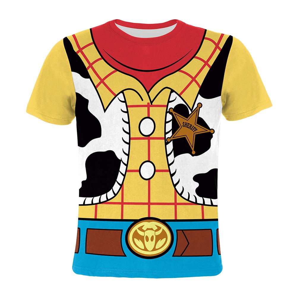 2026 New Toy Story Woody Cowboy 3D Print T-Shirt Kids Cosplay Short Sleeve Stage Performance Costume