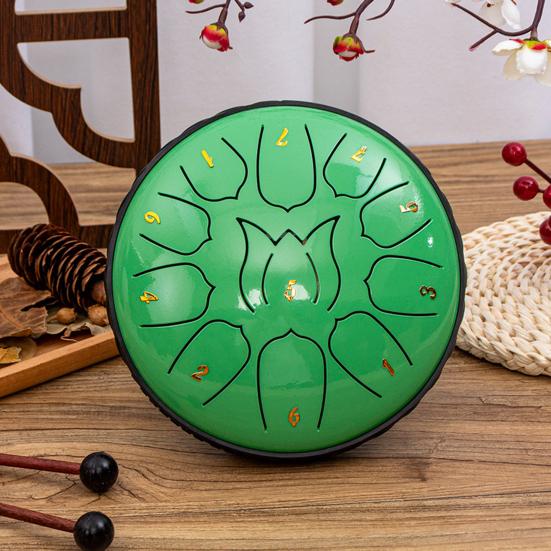 Steel Tongue Drum Set Ethereal Drum with Bag Sticks Music Book Drum Holder Sound Healing Hand Drum for Meditation Yoga Chakra Music Therapy