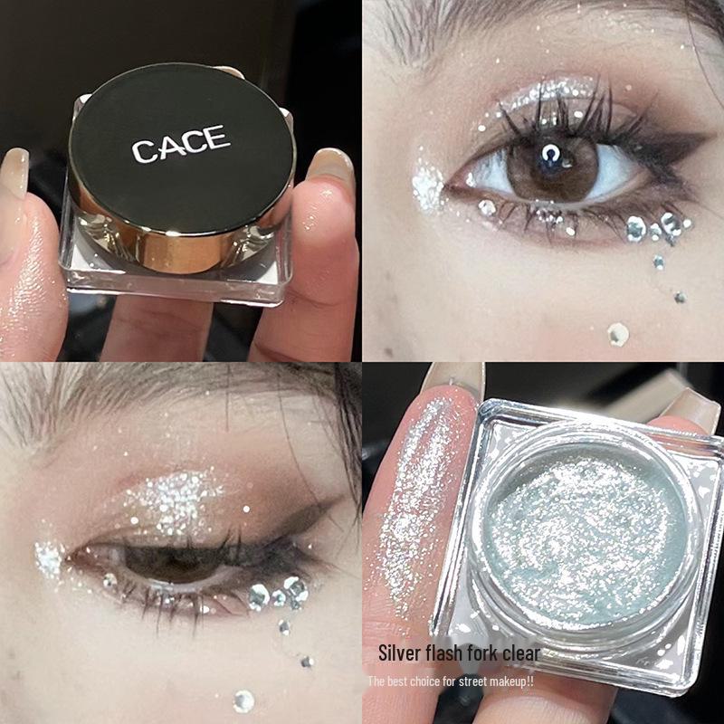 CACE Glitter Ice Diamond Eyeshadow — высокоглянцевый, перламутровый макияж