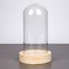Настольная центральная композиция Стеклянный купол в форме колокола с деревянной основой Витрина-колокол Домашний декор